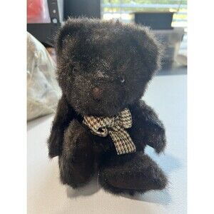 A&A Mennington Bear Plaid Neck Ribbon Vintage 1992